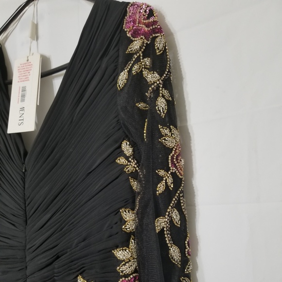 LASTING MOMENTS Black Embroidered Chiffon Gown - Picture 5 of 6